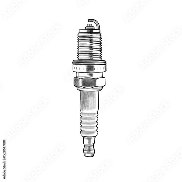 Fototapeta Etching spark plug isolated on white background