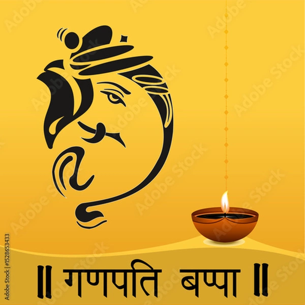 Obraz Lord Ganesha Vector File, Shree Ganesh ji, Hindu Lord Ganesha artwork, Ganesh Chaturthi festival of India, Lord Ganesha, Abstract, isolated, Religion, Hindu, lord ganesha, Happy Ganesh Chaturthi,