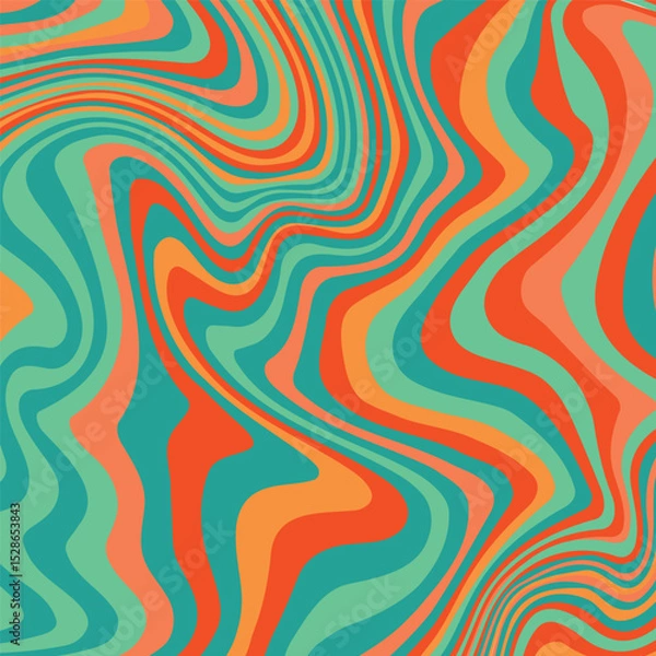 Fototapeta Abstract psychedelic groovy background. Vector illustration.