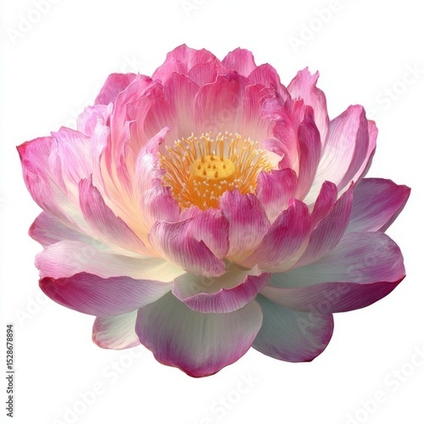 Obraz Stunning pink lotus flower with vibrant petals and soft colors representing beauty, serenity, and tranquility in nature
