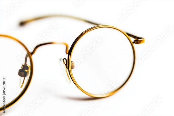 Fototapeta Stylish plastic frame spectacles with clear optical lenses, isolated on a white background, perfect for vision and fashion