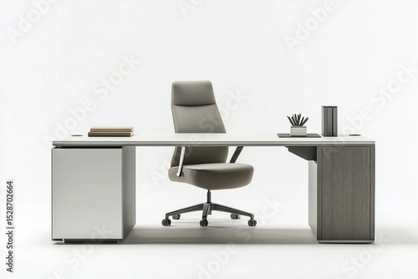 Fototapeta Modern office interior design featuring an empty conference room with stylish chairs and a sleek table, perfect for business meetings