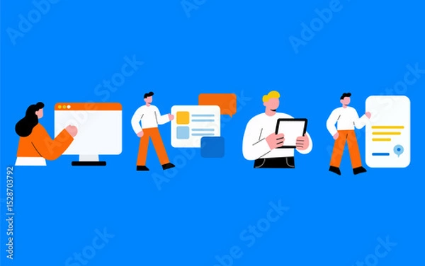 Obraz Team Collaboration and Communication in a Modern Office
