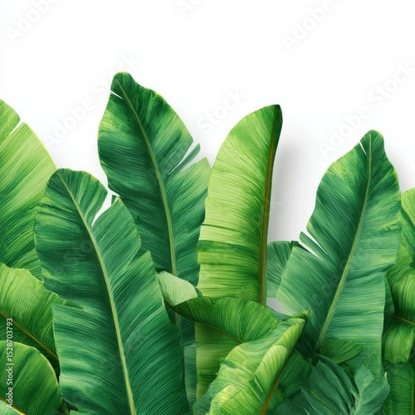 Fototapeta Lush Green Tropical Leaves Background Perfect for Nature Themes and Design Elements in Various Creative Projects