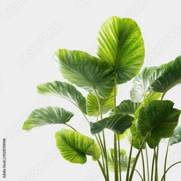 Fototapeta Lush Green Tropical Leaves with Varied Textures Set Against a Soft Background for Nature and Botanical Inspiration
