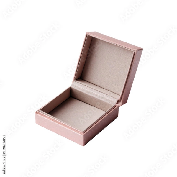Obraz Elegant Pink Jewelry Box with Soft Inner Lining for Rings, Necklaces, and Earrings Display and Gift Packaging Transparent background or png