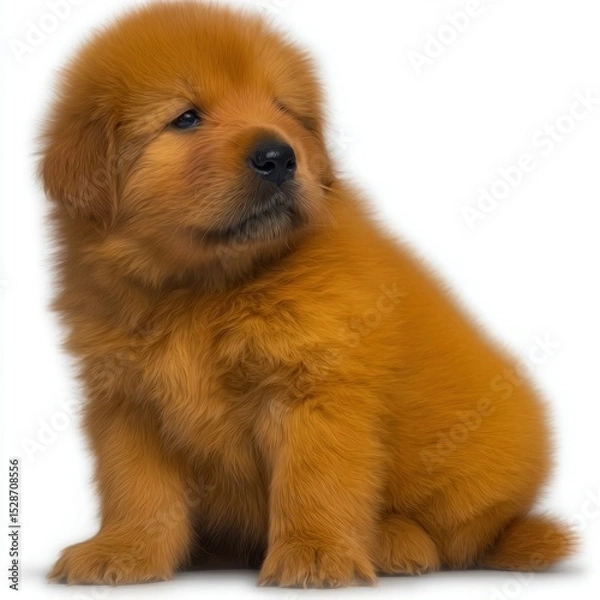 Obraz Adorable golden puppy sitting