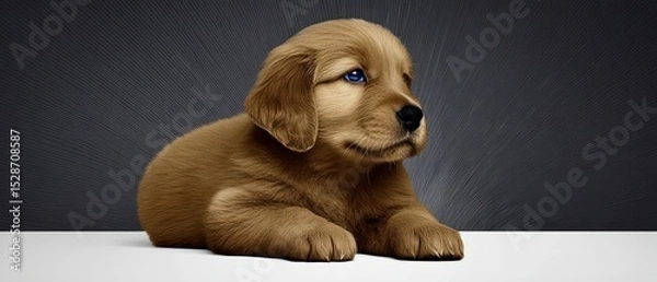 Obraz Adorable golden retriever puppy resting