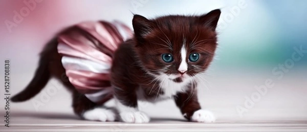 Obraz Adorable kitten wearing a tutu