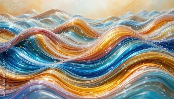 Fototapeta Waves of vivid color that shimmer abstractly (2)