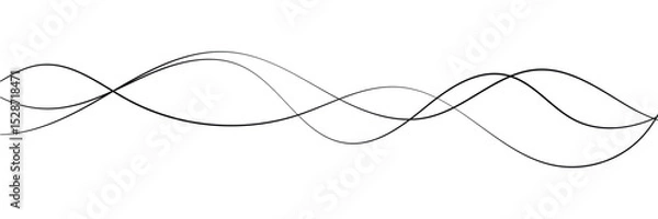 Fototapeta Curve wave seamless pattern. Thin line wavy abstract vector background. Curve wave seamless pattern. Line art striped graphic template. Vector illustration in white background . eps 10