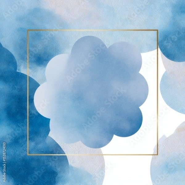 Obraz Abstract blue watercolor background with soft gradients and artistic shapes for creative designs and artistic expressions