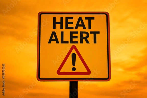 Fototapeta Heat alert sign simple compose 01jxdav9epftw9bm5frs87acv2