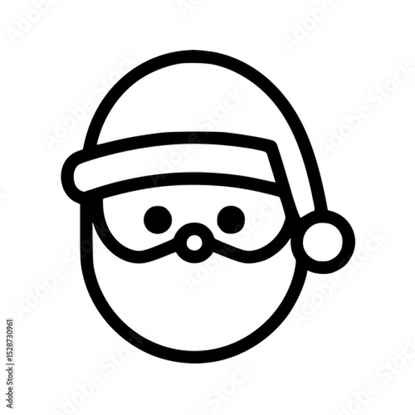 Obraz Simplified line art portrait of Santa Claus.