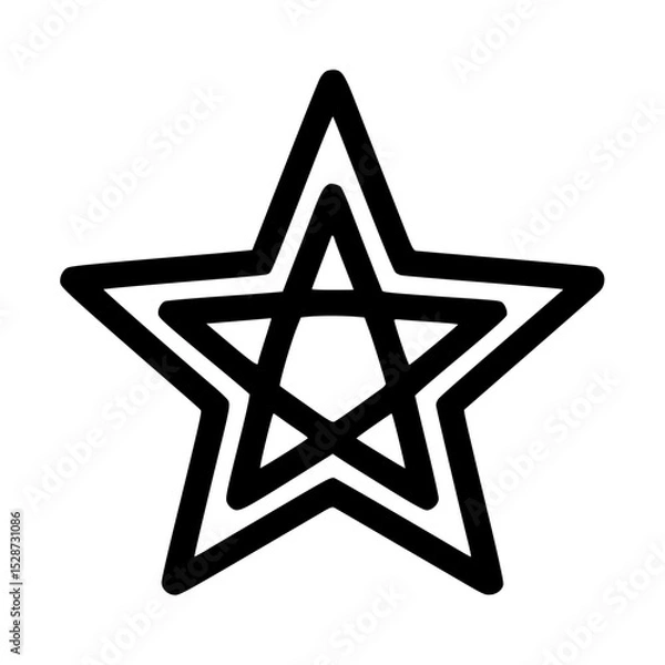Obraz Triple-layered starburst design, bold black lines, geometric, simple graphic.
