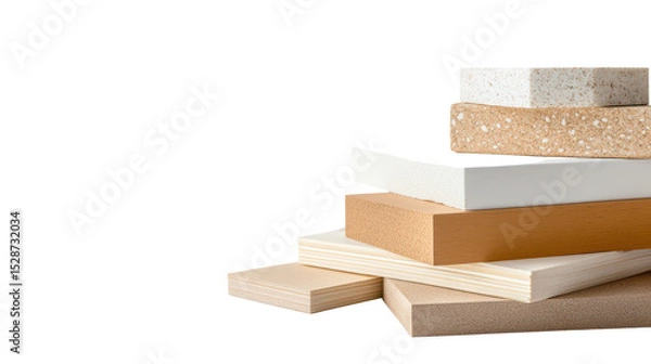 Obraz Convenient Arrangement of Various Wood Boards and Sheets for Construction and DIY Projects