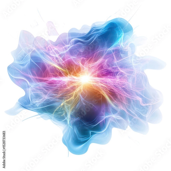 Obraz Colorful Abstract Light Burst with Swirling Patterns and Energy Effects in Blue, Pink, and Purple Hues