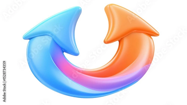 Fototapeta Colorful Circular Arrows Symbolizing Refresh Loop for Business and Technology Concepts in a Modern Style