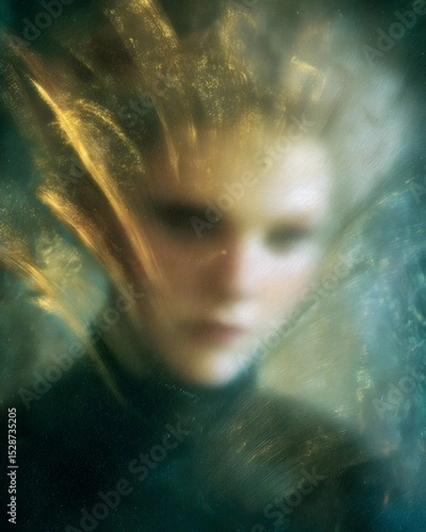 Fototapeta Ethereal Face in Blur and Abstract Light