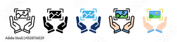 Fototapeta Image Recognition Icon Collection With Multiple Styles