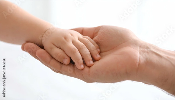 Fototapeta Tender Moments A Child's Hand in an Adult's Palm
