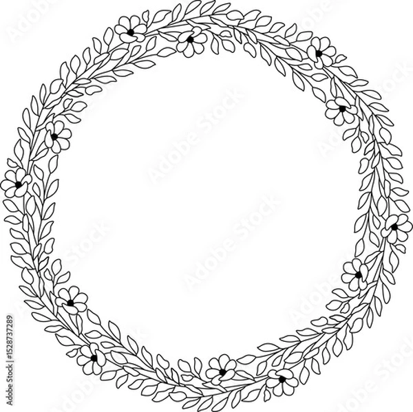 Fototapeta Botanical Leaf Wreath Vector