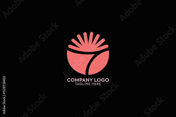 Fototapeta lineart flower abstract business logo, lineart star Minimal awesome trendy professional logo design template on black background.  For your business. Vector sign.