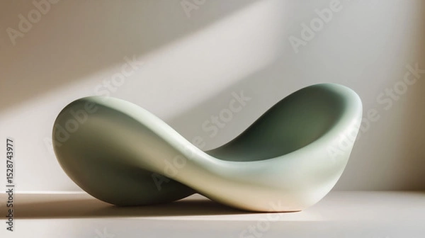 Fototapeta abstract organic nature shape form in sage green tones