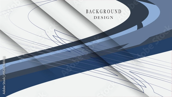 Obraz Abstract background features blue white color, layered geometric lines creating a modern and visually appealing design