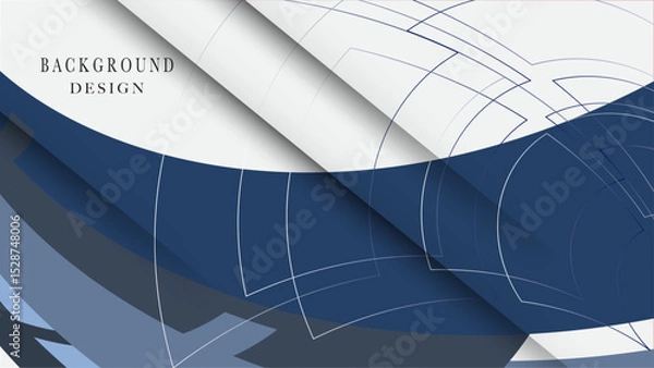 Obraz Abstract background features blue white color, layered geometric lines creating a modern and visually appealing design