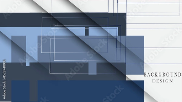 Obraz Abstract background features blue white color, layered geometric lines creating a modern and visually appealing design