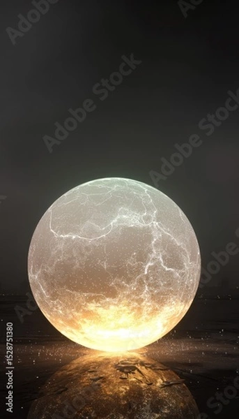 Fototapeta A glowing, textured sphere