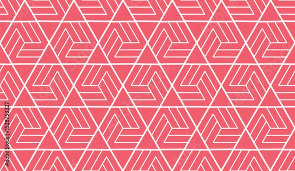 Obraz The geometric pattern with lines. Seamless vector background. White and pink texture. Graphic modern pattern. Simple lattice graphic design