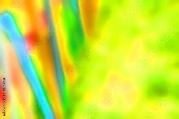 Fototapeta Vibrant colors gradient background with thermal heatmap effect, stains, splatters, liquid, fluid backdrop. Image from thermal imager device. Iridescent colors