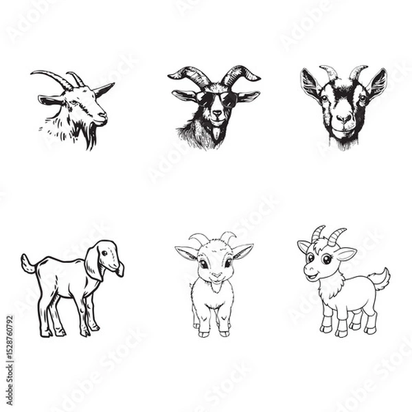 Obraz Group goat vector design