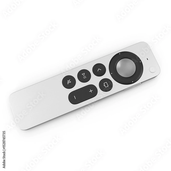 Fototapeta Modern Silver Media Streaming Remote Control Isolated on Transparent Background