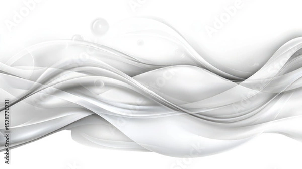 Obraz Soft Flowing White Waves Background for Elegant Design and Contemporary Art Creations