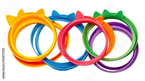 Obraz Colorful Cat Ear Rubber Bracelets in Vibrant Shades for Fun and Playful Accessories
