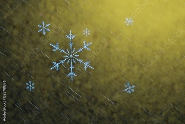 Fototapeta Snowflakes on a rainy day