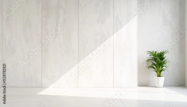 Fototapeta Concrete wall background, modern minimal architecture, soft light