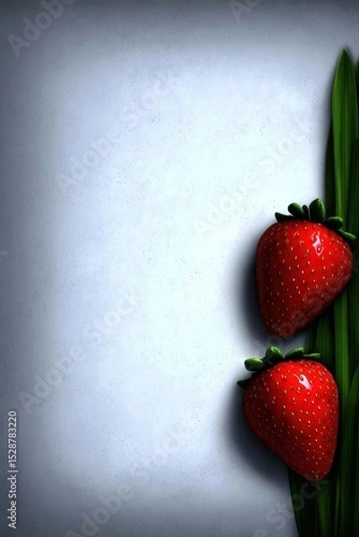 Fototapeta Two strawberries on textured background
