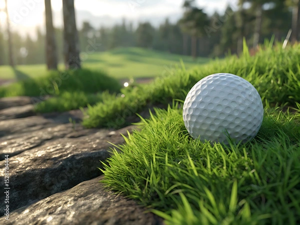 Obraz 3D Seamless Pattern of Golf Equipment and Players