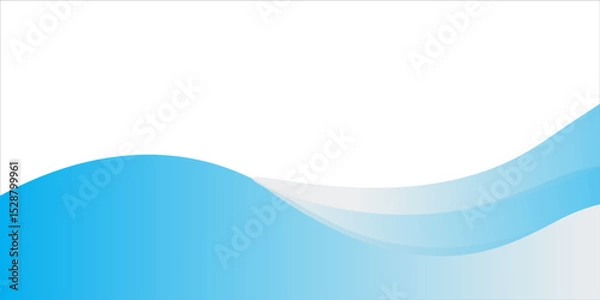 Fototapeta Blue and white business wave banner background. vector