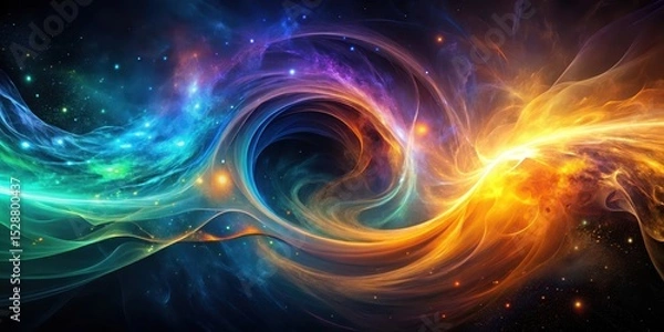 Obraz Celestial Dance A Symphony of Cosmic Nebulae and Swirling Energy Streams in a Vast, Dark Expanse