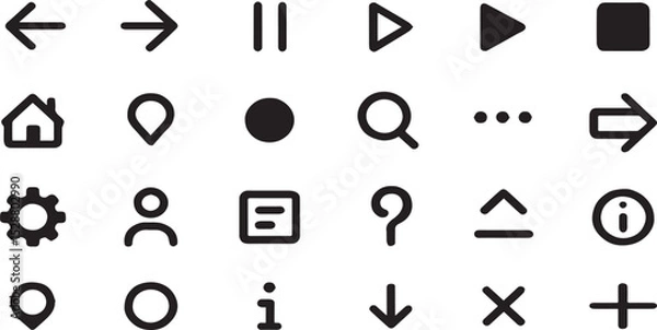 Obraz Versatile Vector Icon Pack Essential UI Elements for Web & App Design