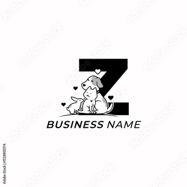 Obraz design logo creative letter Z and pet