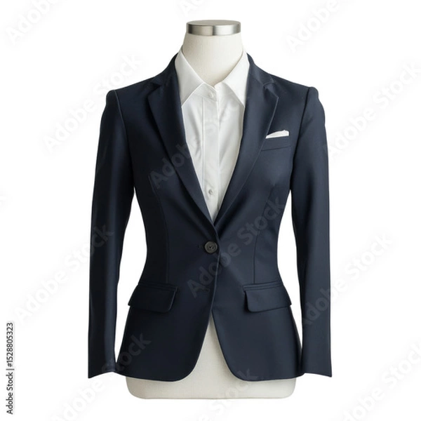 Obraz Sophisticated Navy Blue Women's Business Suit Displayed on a Mannequin