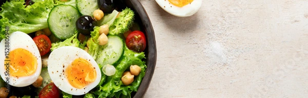 Obraz Healthy Balanced Meal. Fresh salad.