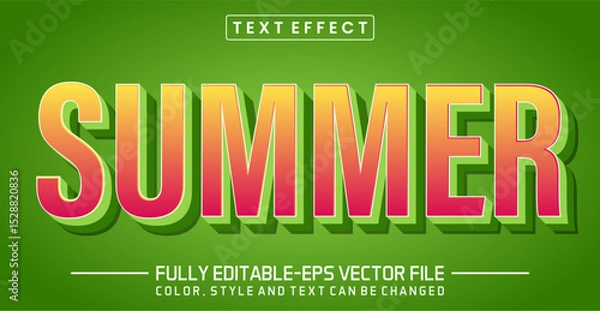 Fototapeta Summer font Text effect editable