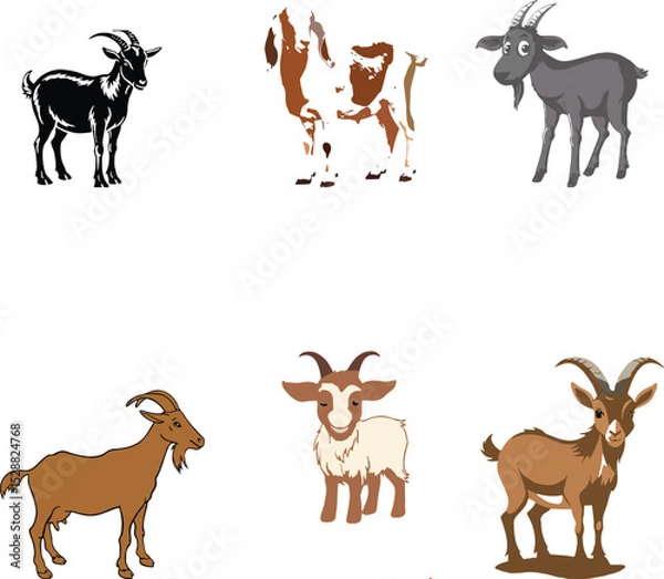 Obraz Group goat vector design